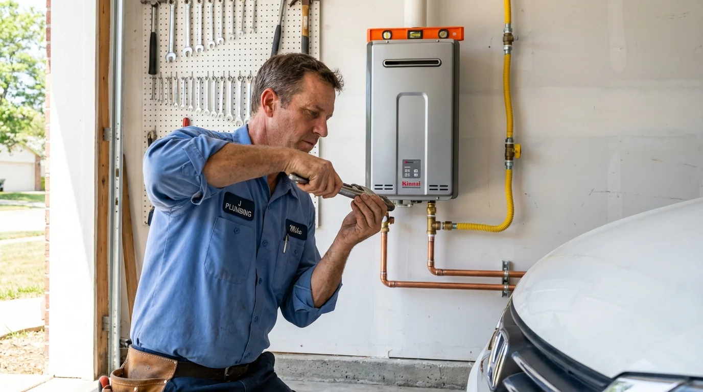Tankless water heater installation by a Johns Plumbing LLC plumber in Robstown
